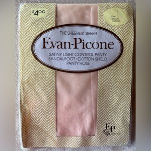 EVAN-PICONE Pantyhose Control Top Medium Pearl SHEER Vintage New